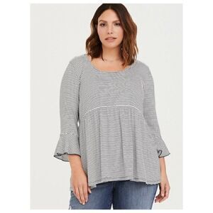 Torrid Casual Comfy  Stripe Babydoll Top Size 1‎